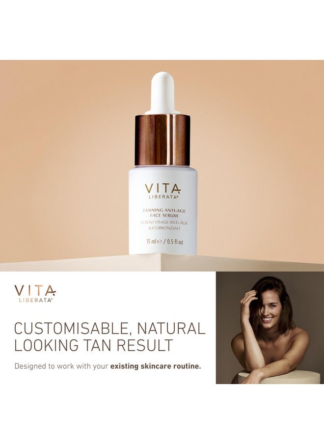 Vita Liberata Anti-Age Face Serum - Dual Action Serum, Deeply Nourishing & Hydrating, Customizable Tan, Formulated with Bakuchiol & Organic Botanicals, 30ml / 0.5 fl oz