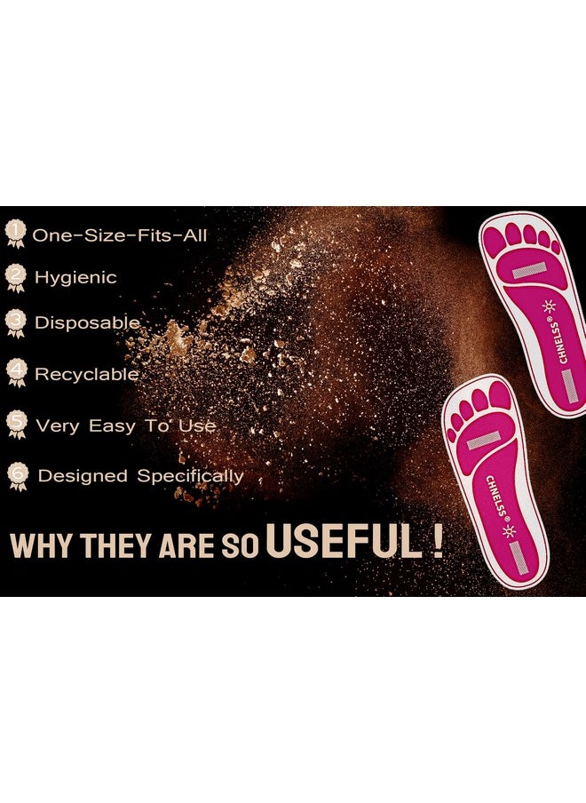 Pink 25Pairs(50Feets) Disposable Spray Tanning Feet Pads for Hygienic Foot Protectors,Comfortable & Hygienic Spray Tan Pads Feet-Specifically for the Spray Tanning Industry or Salon