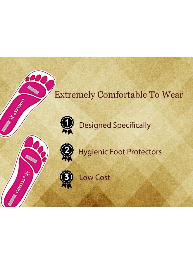 Pink 25Pairs(50Feets) Disposable Spray Tanning Feet Pads for Hygienic Foot Protectors,Comfortable & Hygienic Spray Tan Pads Feet-Specifically for the Spray Tanning Industry or Salon