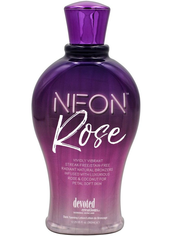 Devoted Creations Neon Rose Tanning Lotion with Natural Bronzers 12.25 oz