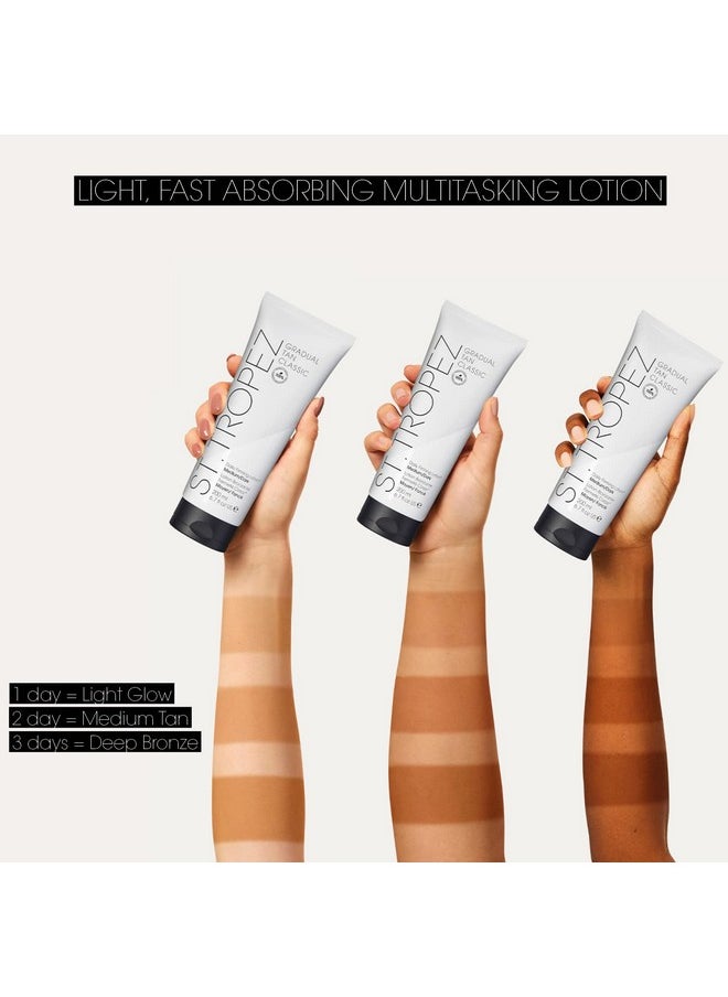 St.Tropez Gradual Tan Firming Lotion, Medium/Dark Shade, Sun Kissed Glow Self Tan Moisturizer, 5 Skincare Benefits, Vegan, Natural & Cruelty Free, 6.7 Fl Oz