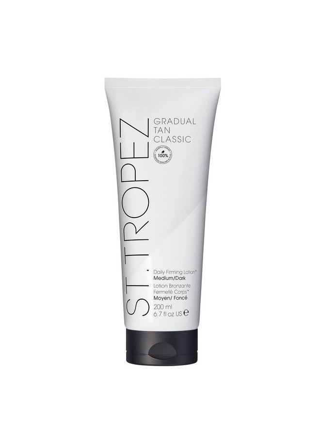 St.Tropez Gradual Tan Firming Lotion, Medium/Dark Shade, Sun Kissed Glow Self Tan Moisturizer, 5 Skincare Benefits, Vegan, Natural & Cruelty Free, 6.7 Fl Oz