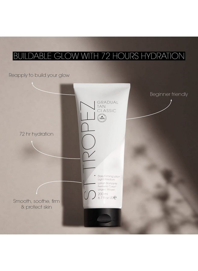 St.Tropez Gradual Tan Firming Lotion, Medium/Dark Shade, Sun Kissed Glow Self Tan Moisturizer, 5 Skincare Benefits, Vegan, Natural & Cruelty Free, 6.7 Fl Oz