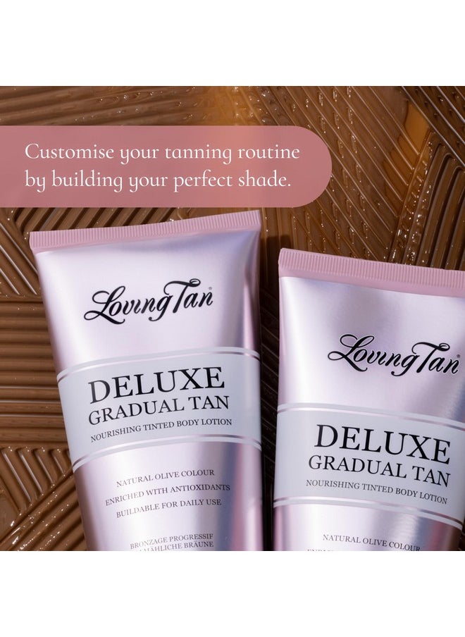 Loving Tan Deluxe Gradual Tan Lotion, Medium- Natural Looking Self Tanner, Professional Strength Sunless Tanner, 7+ Self Tanning Applications per Bottle-Cruelty Free, Naturally Derived DHA-5.07 Fl Oz
