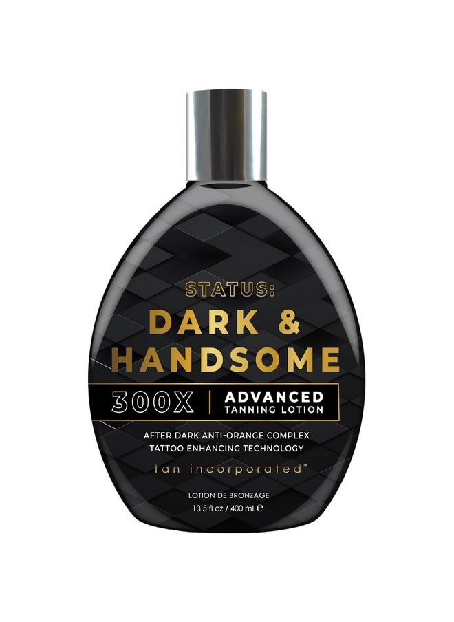 Tan Asz U Status: Dark & Handsome Advanced Tanning Lotion, 13.5 Fl Oz (Pack of 1), Blue