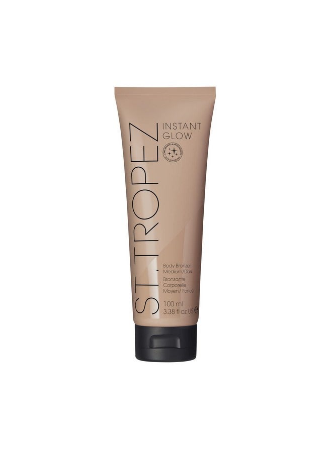 St.Tropez Instant Glow Face & Body Bronzer Makeup, Medium/ Dark Shade, Smudge-Proof Body Makeup, Vegan, Natural & Cruelty Free, 3.4 Fl Oz