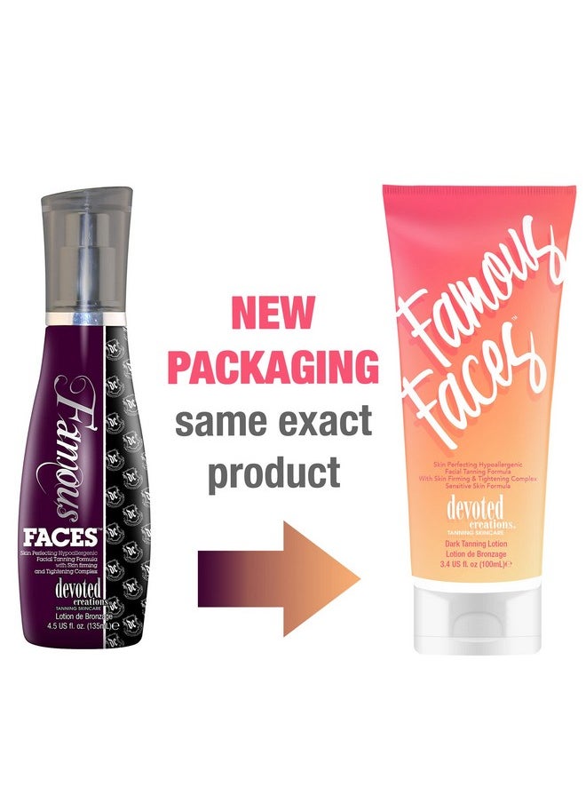 Devoted Creations Famous Faces Skin Perfecting Hypoallergenic Facial Tanning Lotion, 3.4 Fl. Oz.