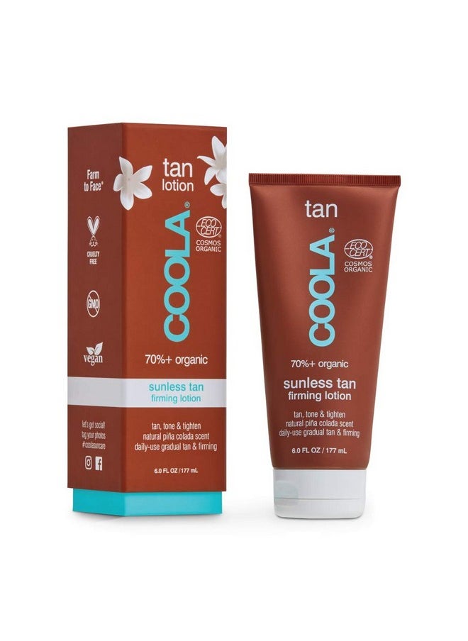 COOLA Organic Sunless Self Tanner Body Firming Lotion, Dermatologist Tested Anti-Aging Skin Care, Vegan and Non-GMO, Piña Colada, 6 Fl Oz