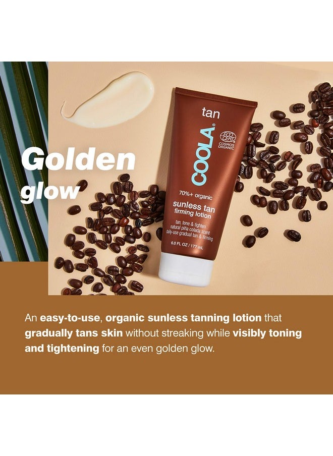 COOLA Organic Sunless Self Tanner Body Firming Lotion, Dermatologist Tested Anti-Aging Skin Care, Vegan and Non-GMO, Piña Colada, 6 Fl Oz