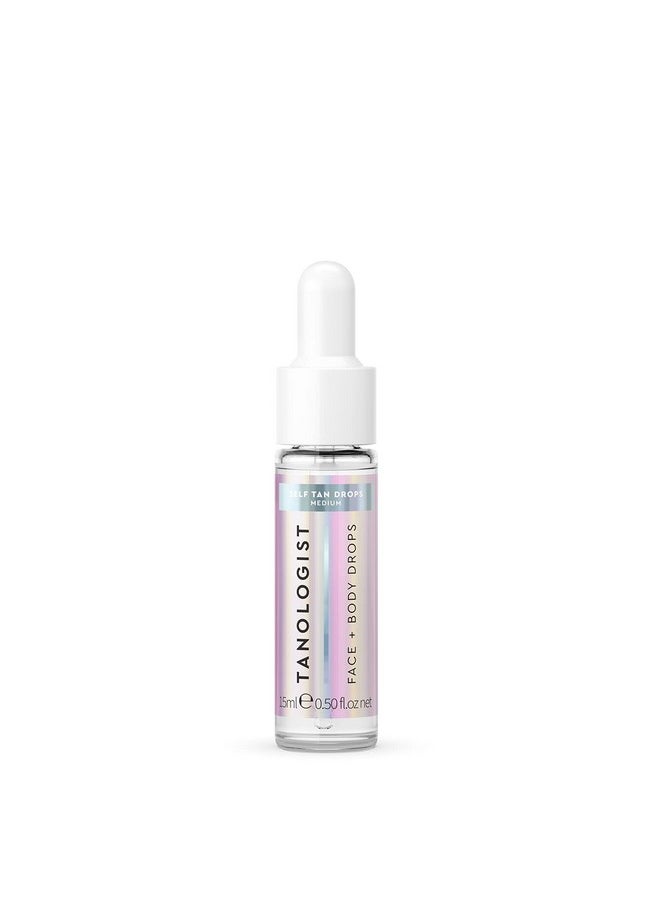 Tanologist Face and Body Self Tan Drops Mini, Medium - Bronzing Drops - Illuminating Self Tanning Drops, Natural Ingredients & Vegan - 0.5 Fl Oz