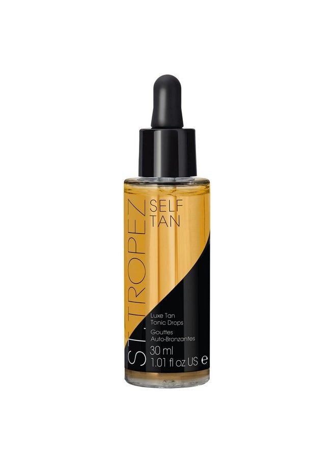 St.Tropez Luxe Tan Tonic Glow Drops, 5-in-1 Face Self Tanning Drops, Niacinamide, Hyaluronic Acid, Vitamin C & E, Vegan, Natural & Cruelty Free, 1 Fl Oz