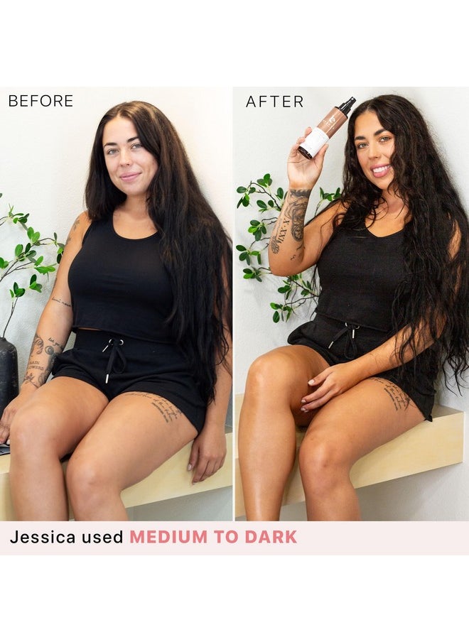 Self Tanner Spray - USA Made with Natural & Organic Ingredients, Fast Drying Spray Tan for Pale Skin, Non Toxic Gradual Tanning Spray, Sunless Tanning Water for Women & Men, Medium to Dark