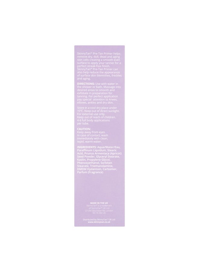 SkinnyTan Pre-Tan Primer - Skin Exfoliator for Body - Natural Skin Exfoliant - Gentle Apricot Seed Powder - Leaves Skin Brighter, Smoother - 4.2 oz