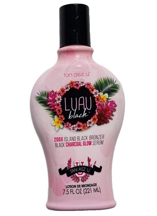 Tan Asz U LUAU BLACK 200X Black Bronzer 7.5 oz smaller size. Charcoal Glow serum Tanning Bed Lotion
