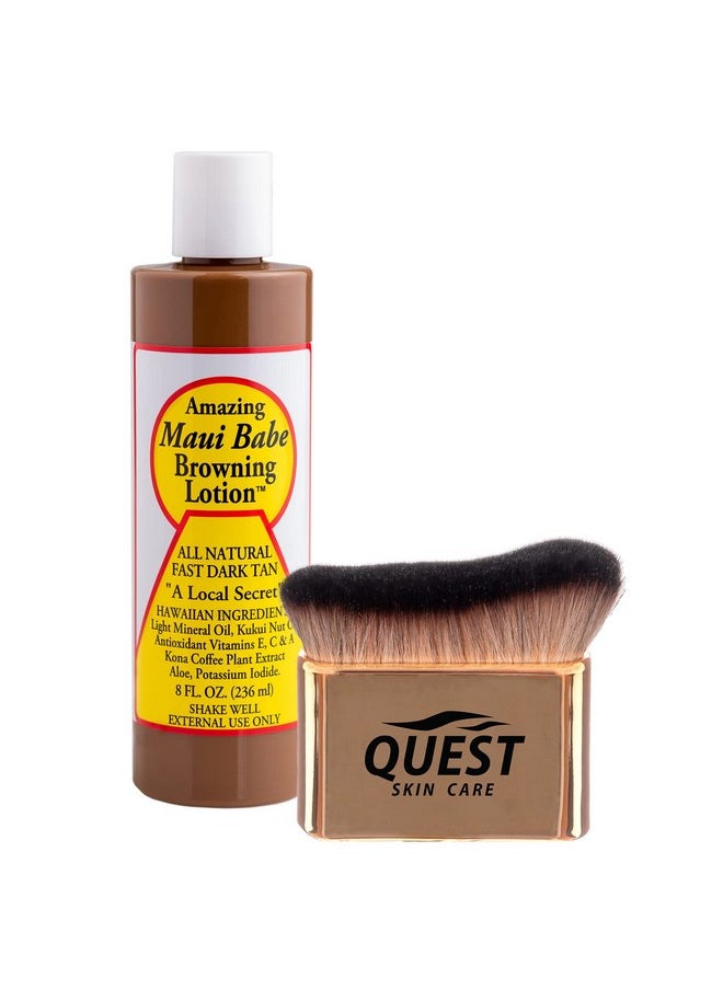 Amazing Maui Babe Browning Lotion 8 ounce - Maui Babe Tanning Lotion with Body Tanning Brush - Maui Tanning Lotion