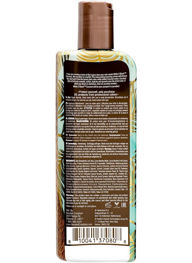 Devoted Creations White 2 Bronze Coconut - Color Enhancing Dark Bronzing Tanning Lotion with Coconut Water & Coconut Oil 8.5 oz.
