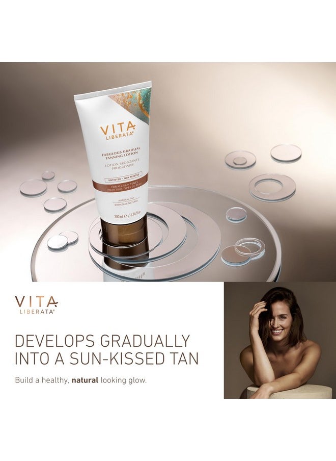 Vita Liberata Fabulous Gradual Tanning Lotion - Buildable Formula, Sun-Kissed Tan, Untinted For Minimal Transfer, Lasting Finish, Formulated with Hyaluronic Acid, 6.76 fl oz