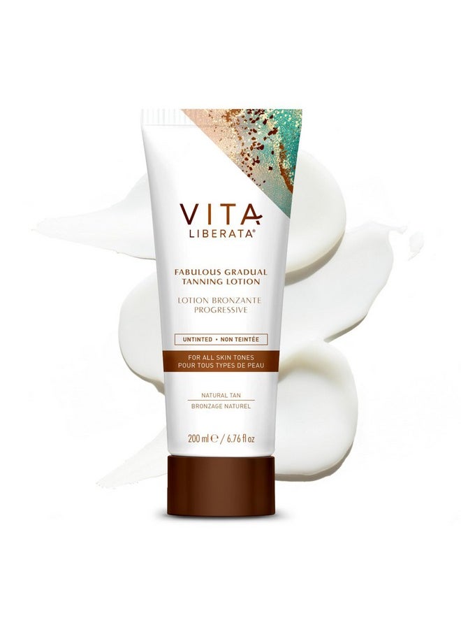Vita Liberata Fabulous Gradual Tanning Lotion - Buildable Formula, Sun-Kissed Tan, Untinted For Minimal Transfer, Lasting Finish, Formulated with Hyaluronic Acid, 6.76 fl oz