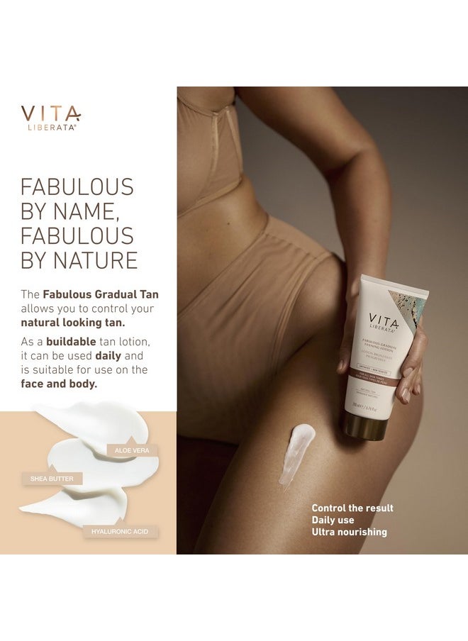 Vita Liberata Fabulous Gradual Tanning Lotion - Buildable Formula, Sun-Kissed Tan, Untinted For Minimal Transfer, Lasting Finish, Formulated with Hyaluronic Acid, 6.76 fl oz