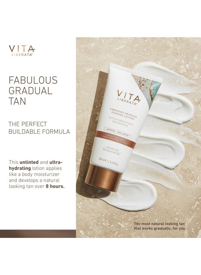 Vita Liberata Fabulous Gradual Tanning Lotion - Buildable Formula, Sun-Kissed Tan, Untinted For Minimal Transfer, Lasting Finish, Formulated with Hyaluronic Acid, 6.76 fl oz