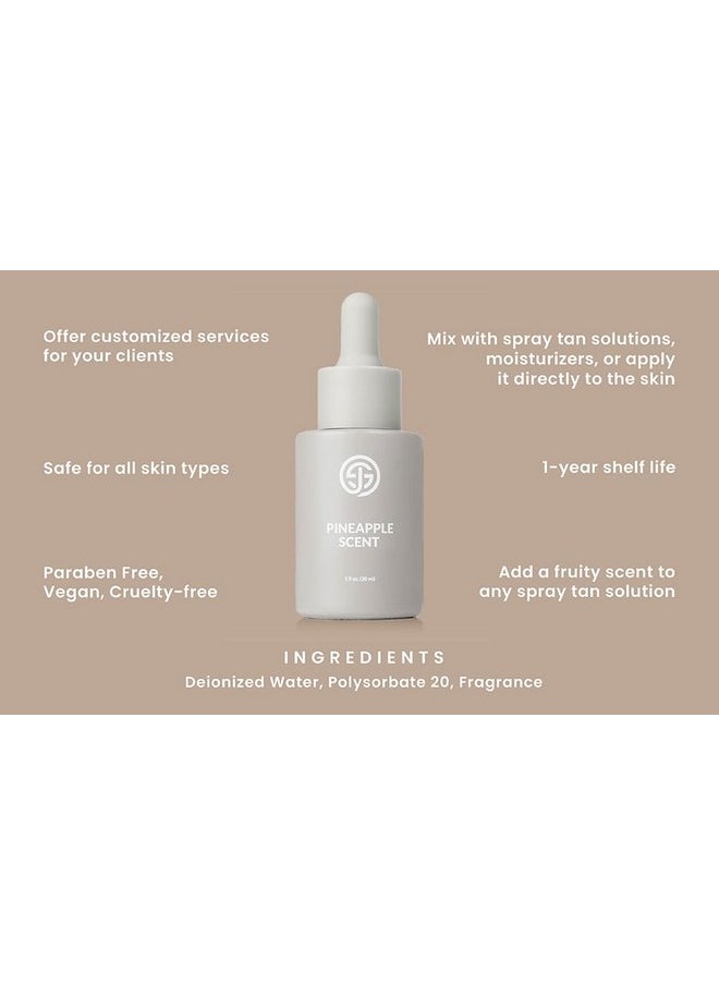 SJOLIE Sunless Tanning Additive - Pineapple Scent Drops | Enhance Spray Tan or Self Tanners - 1oz