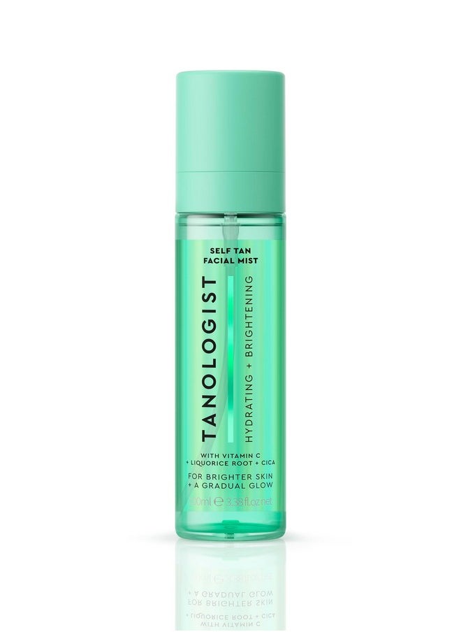 Tanologist Self Tan Hydrating & Brightening Face Mist - 100ml Tanologist Self Tan Face Mist - Gradual Self Tanner for Face - Bronzing Mist
