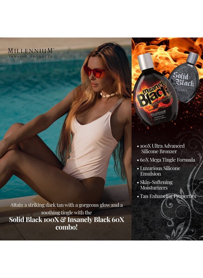 Millennium Tanning Products, Solid Black 100x (13.5 oz) and Insanely Black 60x (13.5 oz)