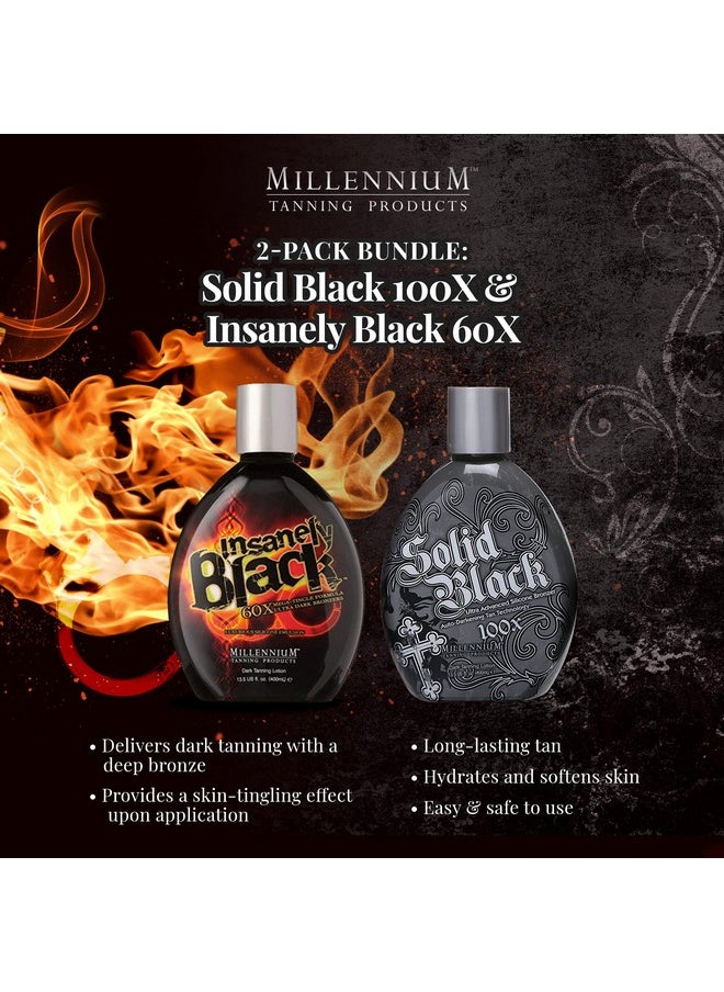 Millennium Tanning Products, Solid Black 100x (13.5 oz) and Insanely Black 60x (13.5 oz)