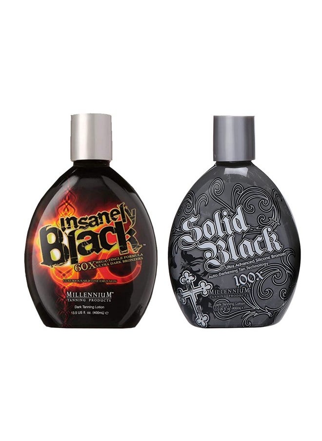 Millennium Tanning Products, Solid Black 100x (13.5 oz) and Insanely Black 60x (13.5 oz)
