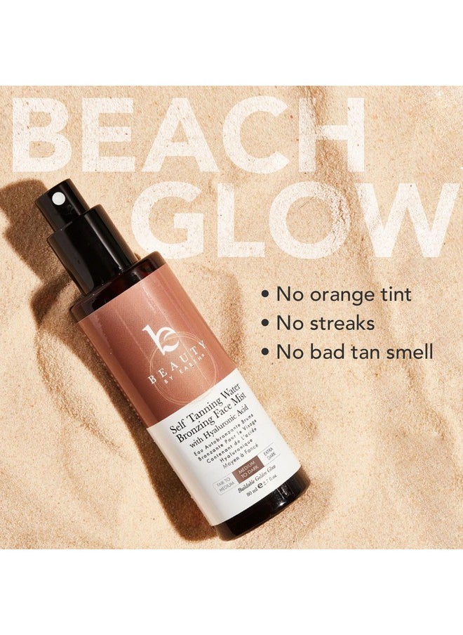 Beauty by Earth Self Tanning Face Mist - Medium to Dark Fake Tan Face Tanning Spray - Sunless Tanning Spray Facial Tanner - Face Tan Spray - Tanning Water Spray - Face Tanner Mist