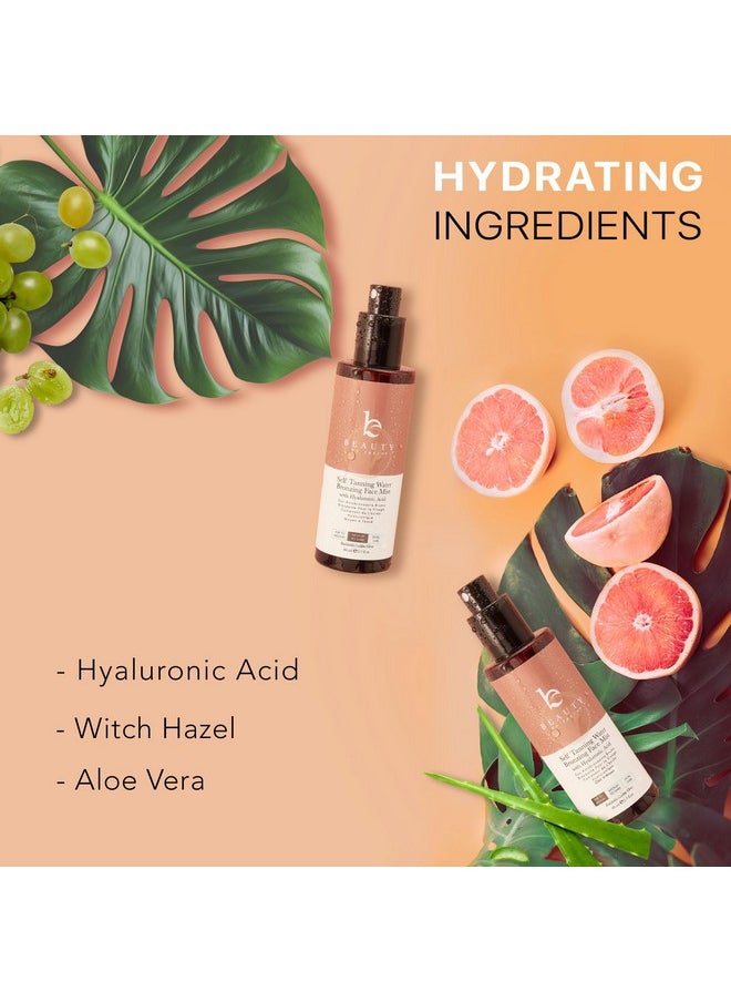 Beauty by Earth Self Tanning Face Mist - Medium to Dark Fake Tan Face Tanning Spray - Sunless Tanning Spray Facial Tanner - Face Tan Spray - Tanning Water Spray - Face Tanner Mist