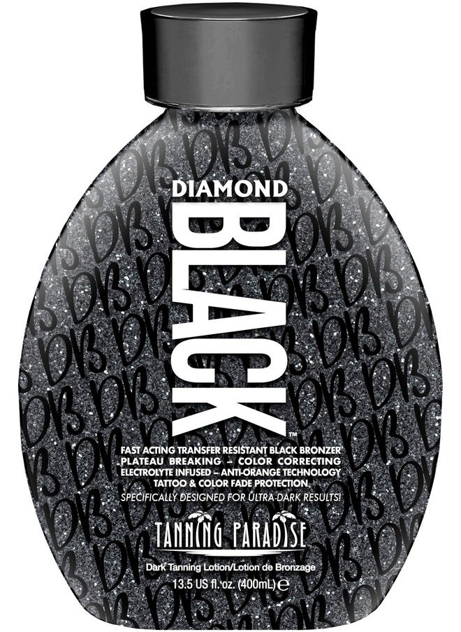 Tanning Paradise Diamond Black Tanning Bed Lotion - 13.5 Fl Oz Transfer Resistant Tanning Lotion for Tanning Beds - Indoor Tanning Lotion for Golden Bronze Color - CC Cream Matte Airbrush Effect