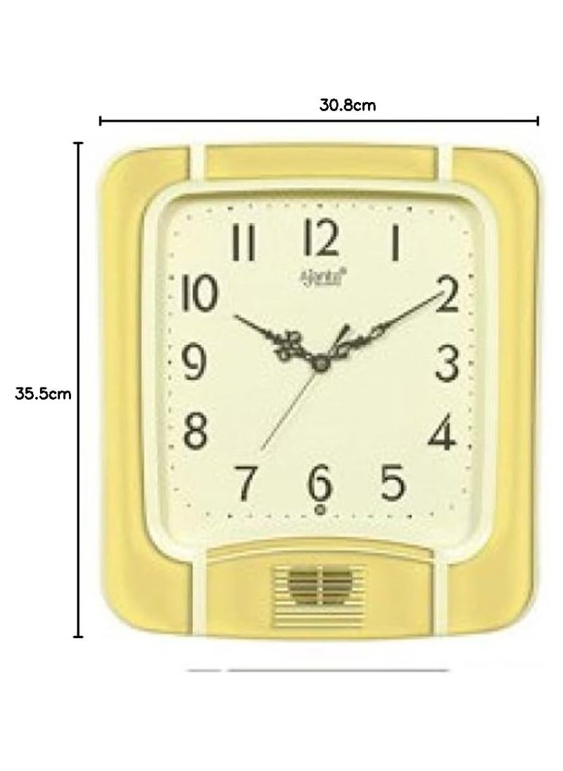 Ajanta Plain Musical Clock White 797