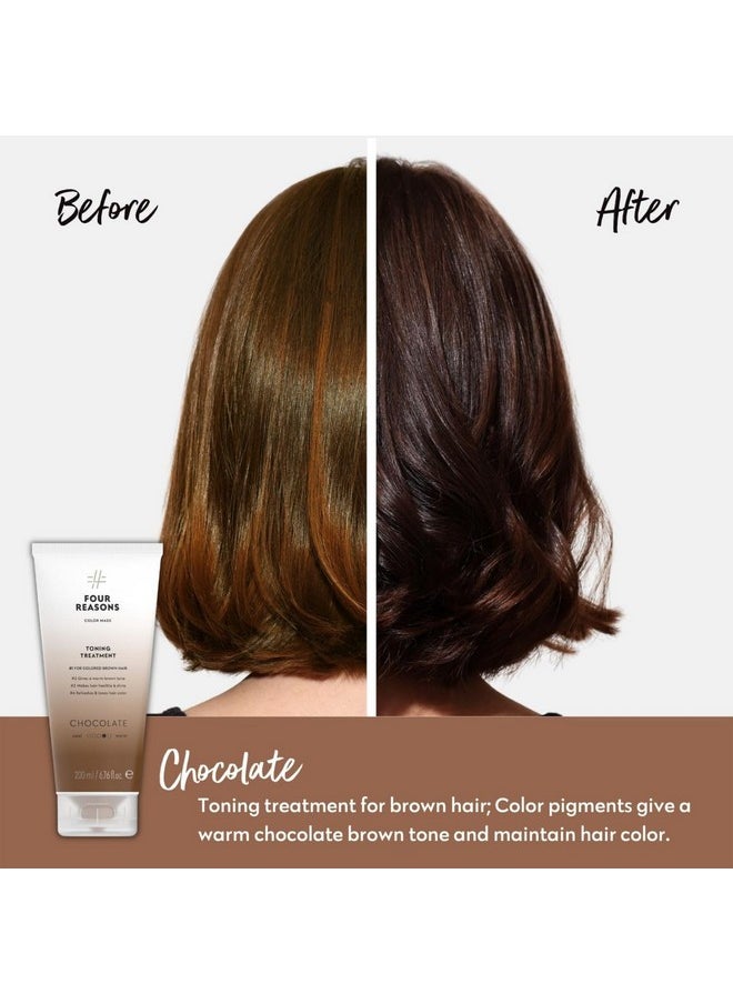 Four Reasons Color Mask - Chocolate - (27 Colors) Toning Treatment, Color Depositing Conditioner, Tone & Enhance Color-Treated Hair - Semi Permanent Hair Dye, Vegan and Cruelty-Free, 6.76 fl oz