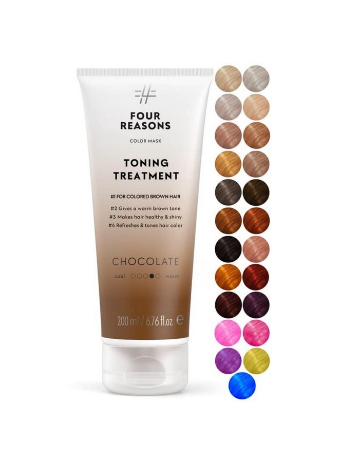 Four Reasons Color Mask - Chocolate - (27 Colors) Toning Treatment, Color Depositing Conditioner, Tone & Enhance Color-Treated Hair - Semi Permanent Hair Dye, Vegan and Cruelty-Free, 6.76 fl oz