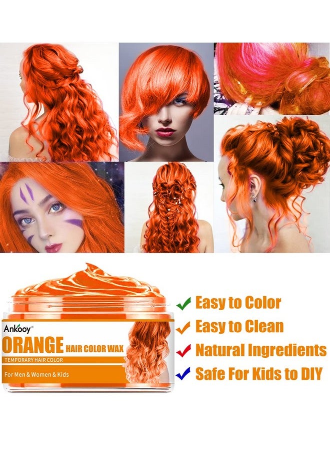 6 Pack Hair Color Wax, Temporary Natural Hair Coloring Mud for Men, Women, Kids - Daily, Party, Cosplay, Halloween DIY (Green, Orange, Pink, Purple, Red, Blue)