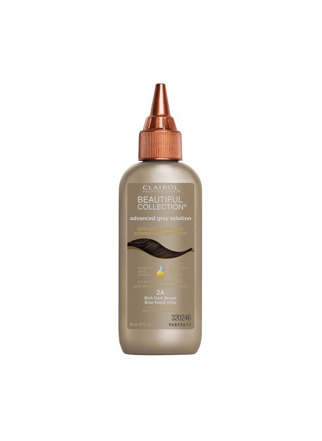 Clairol Professional Beautiful Advanced Gray Solutions 2a Rich Dark Brown, 3 oz