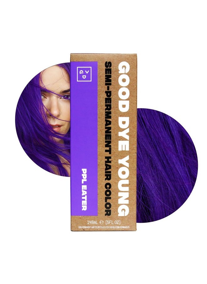 Good Dye Young Semi-Permanent Hair Color, Vegan and Cruelty-Free Purple Hair Dye, Last up to 24 Washes, Non-Damaging Conditioning Hair Color (5FL OZ, PPL Eater)