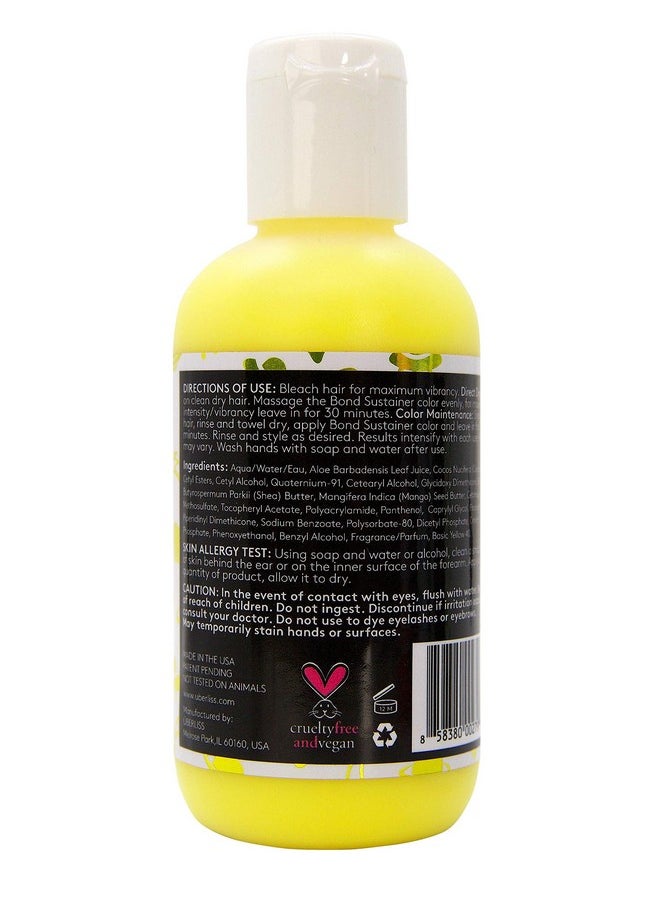 Bond Sustainer Color (Neon Utopia Yellow) 3.7oz Bond - Semi Permanent Direct Dye - Color Depositing Mask - Rebuild Broken Bonds - For Healthy Hair