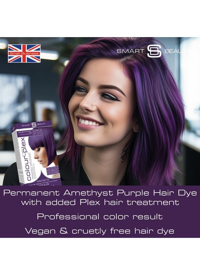 Amethyst Purple Hair Dye Permanent with Anti-Breakage Plex Hair Care, Vegan Hair Dye & Cruelty-Free, 100% Grey Coverage, purple Hair Color, For All Hair Types. Smart Beauty