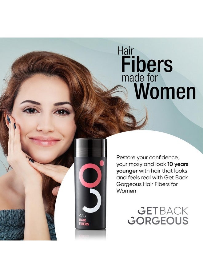 GBG Womens Hair Fibers for Thinning, Fine Hair & Bald Spots, Dark Brown - Hair Thickening Fibers for Instantly Thick in 30 Seconds, Touch Up and Thickener for Women & Men 25g - Cruelty Free