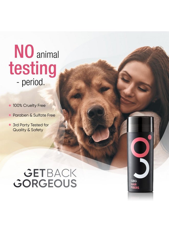 GBG Womens Hair Fibers for Thinning, Fine Hair & Bald Spots, Dark Brown - Hair Thickening Fibers for Instantly Thick in 30 Seconds, Touch Up and Thickener for Women & Men 25g - Cruelty Free