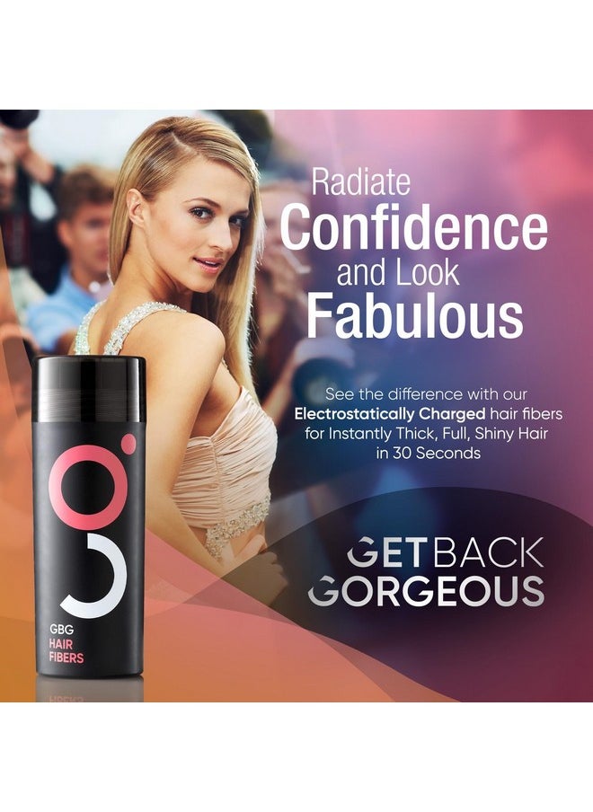 GBG Womens Hair Fibers for Thinning, Fine Hair & Bald Spots, Dark Brown - Hair Thickening Fibers for Instantly Thick in 30 Seconds, Touch Up and Thickener for Women & Men 25g - Cruelty Free
