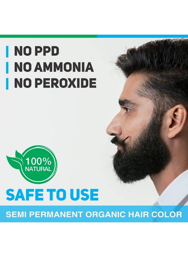 Vegetal Safe Color - Soft Black 25gm - Certified Organic Chemical and Allergy Free Bio Natural Beard Hair Color with No Ammonia Formula for Men