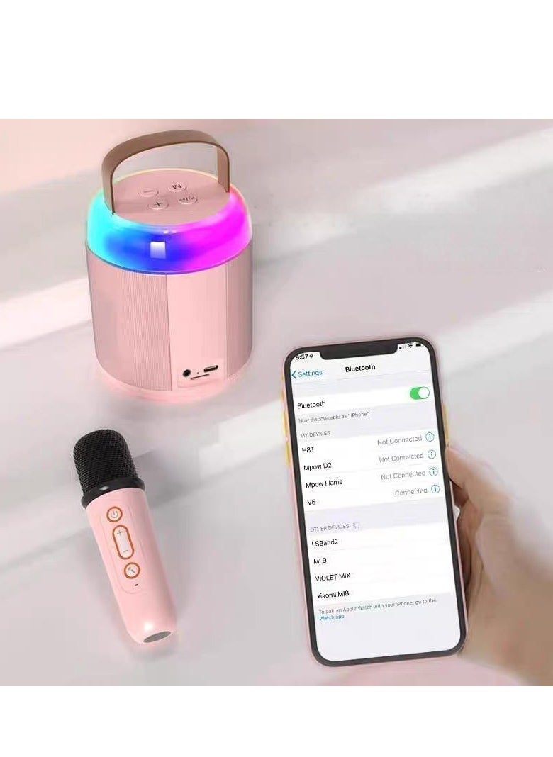 Hot-Selling Bluetooth Speaker with Portable Mini Karaoke Microphone – Kids Singing Machine, Home Use Mini KTV