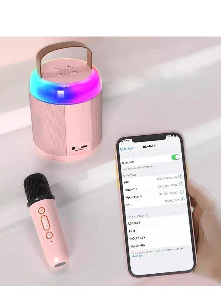 Hot-Selling Bluetooth Speaker with Portable Mini Karaoke Microphone – Kids Singing Machine, Home Use Mini KTV