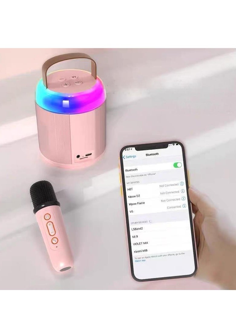 Hot-Selling Bluetooth Speaker with Portable Mini Karaoke Microphone – Kids Singing Machine, Home Use Mini KTV
