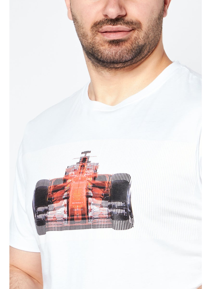 Men Sportswear Fit Short Sleeve Outdoor T-Shirts, White