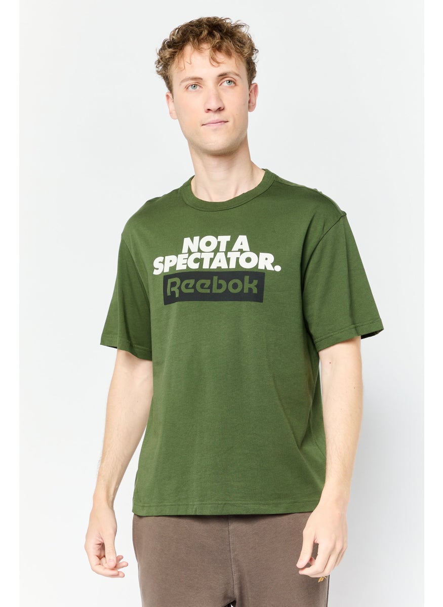 Men Sportswear Fit Short Sleeve Outdoor T-Shirt, Dark Green
