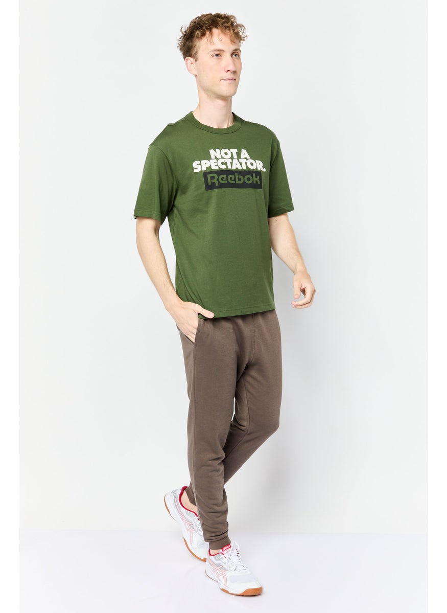 Men Sportswear Fit Short Sleeve Outdoor T-Shirt, Dark Green